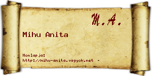 Mihu Anita névjegykártya