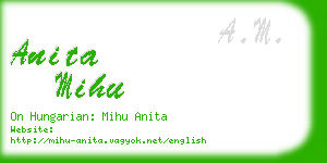 anita mihu business card